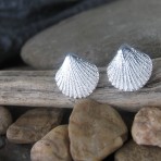 Scallop Shell Earring – Stud – Small – Fine Silver