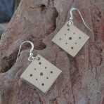 Earrings – Square with Holes Hookwire – Sterling Silver