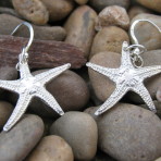Earrings – Starfish – Hookwire – Fine Silver