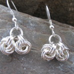 Earrings – Chain Maille – Sterling Silver – Forget Me Know Style – Hookwire