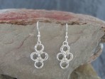 Earrings – Chain Maille Japanese Bamboo Diamond – Sterling Silver