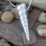 Large Cone Shell Pendant -Fine Silver