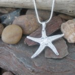 Starfish Shell Pendant – Fine Silver