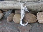 Seahorse Shell Pendant – Fine Silver