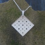 Pendant – Square with Holes – Sterling Silver