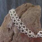 Bracelet – Chain Maille – Japanese Bamboo Style – Sterling Silver
