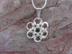 Pendant – Chain Maille – Japanese Bamboo Flower Style – Sterling Silver