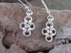 Earrings – Chain Maille – Diamond Shape Style – Hookwire – Sterling Silver